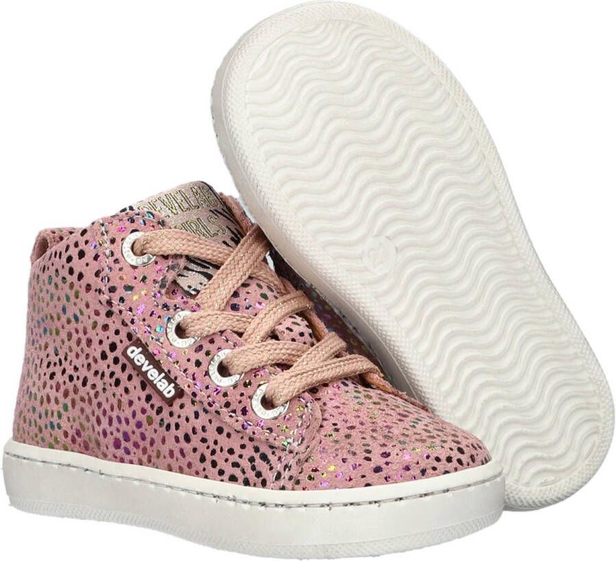 Develab 41602 leren sneakers met dierenprint oudroze Meisjes Leer Hartjes 21 - Foto 15