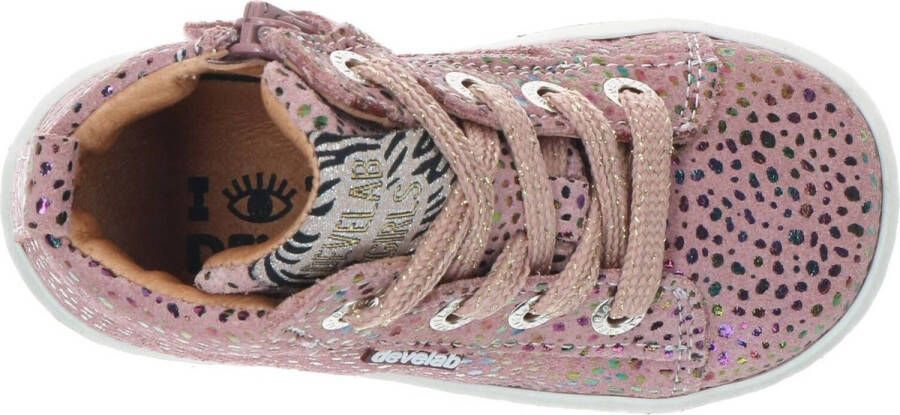 Develab 41602 leren sneakers met dierenprint oudroze Meisjes Leer Hartjes 21 - Foto 8