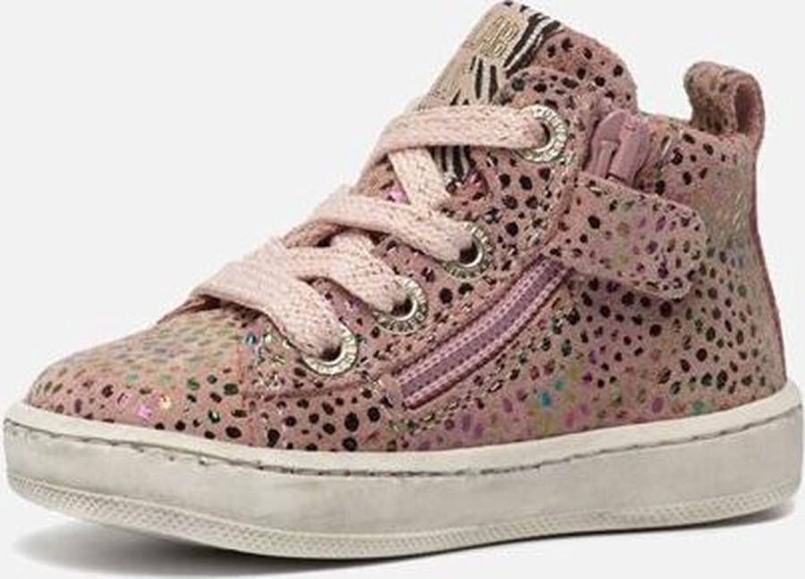 Develab 41602 leren sneakers met dierenprint oudroze Meisjes Leer Hartjes 21 - Foto 11