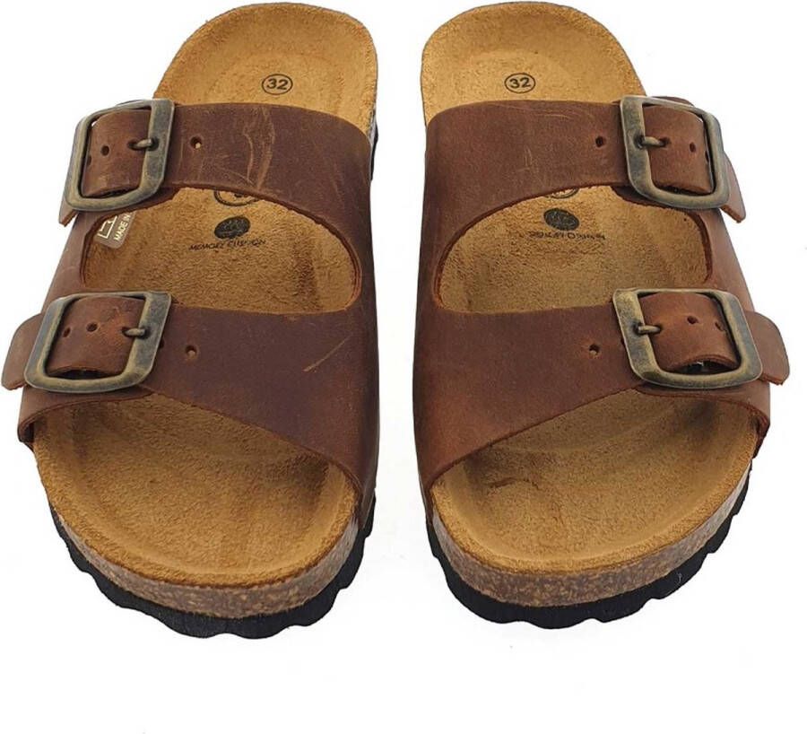 Develab Stoere jongens slipper Cognac