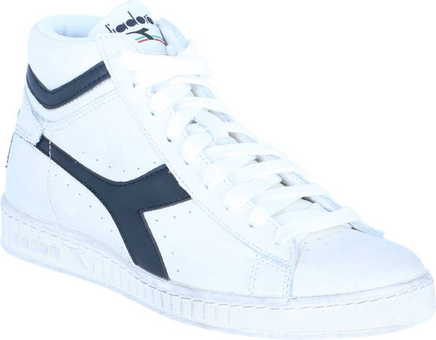 Diadora Game High Waxed Heren Hoge sneakers Leren Sneaker Heren Wit