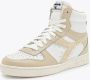 Retro Sneaker Magic Basket Mid Woman Hoge sneakers Leren Sneaker Dames Wit - Thumbnail 6