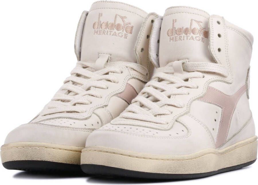 Diadora Sneakers Dames Hoge Sneakers Damesschoenen Leer Mi Basket Used