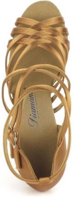 Diamant Dames Latin Dansschoenen 108-087-379 – Donker beige Satijn – 6 5 cm Hak – - Foto 8