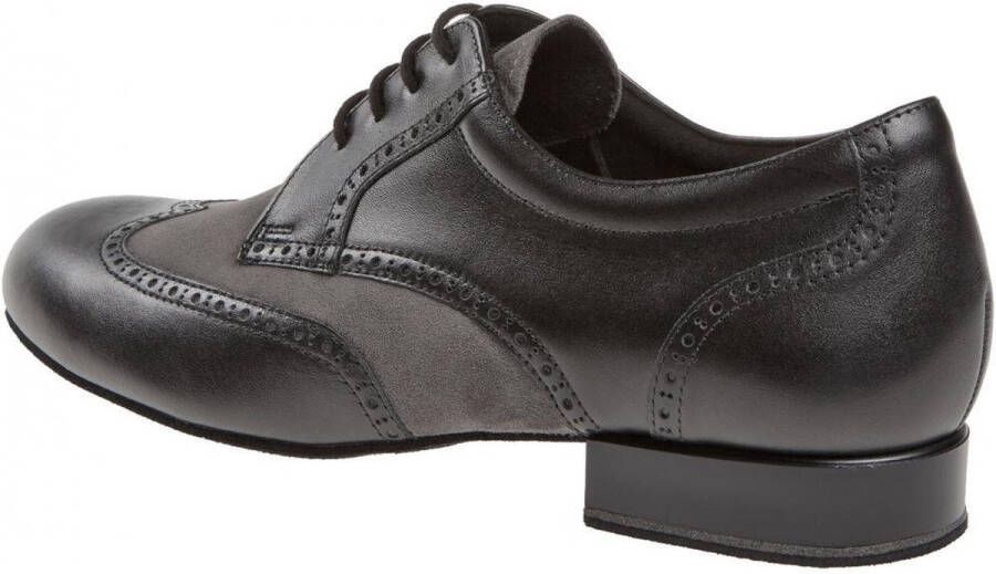 Diamant Heren Ballroom Dansschoenen 099-025-376 Zwart Leer Grijs Suède