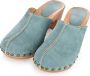 DINA Heels mint groen suede clogs dames clogs op hak - Thumbnail 2