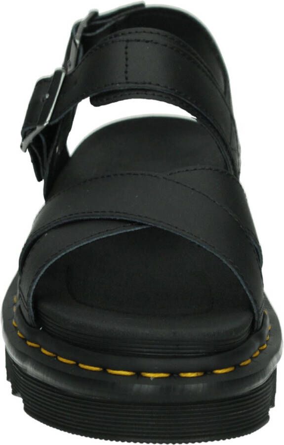 Dr. Martens DVOSS II BLACK HYDRO LEATHER Platte sandalenDames Sandalen Zwart