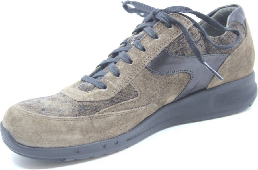 Durea 6260 682 9850 Khaki dames sneaker met rits wijdte E