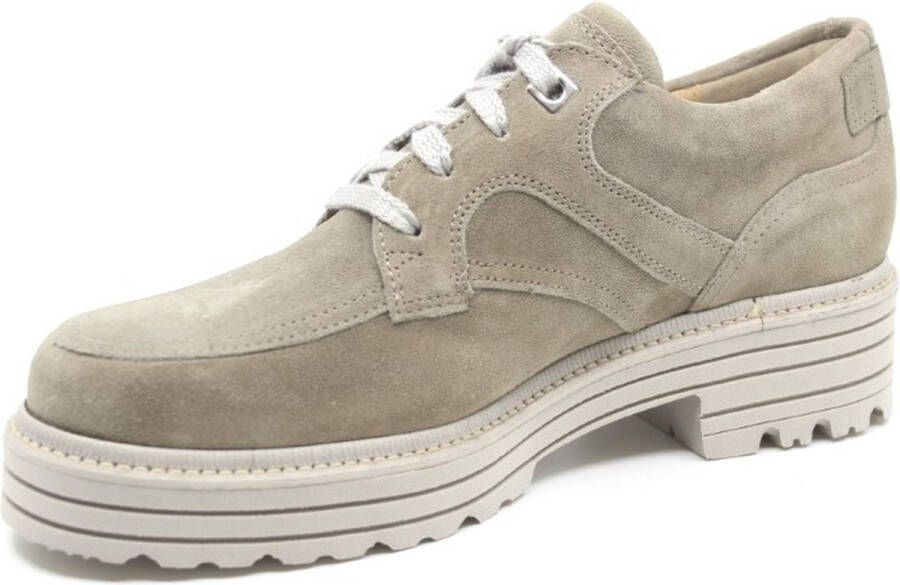 Durea 6276 095 0435 Taupe nubuck trendy veterschoenen wijdte H