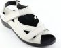 Durea 7258 H Volwassenen Platte sandalenDames Sandalen Wit beige - Thumbnail 6