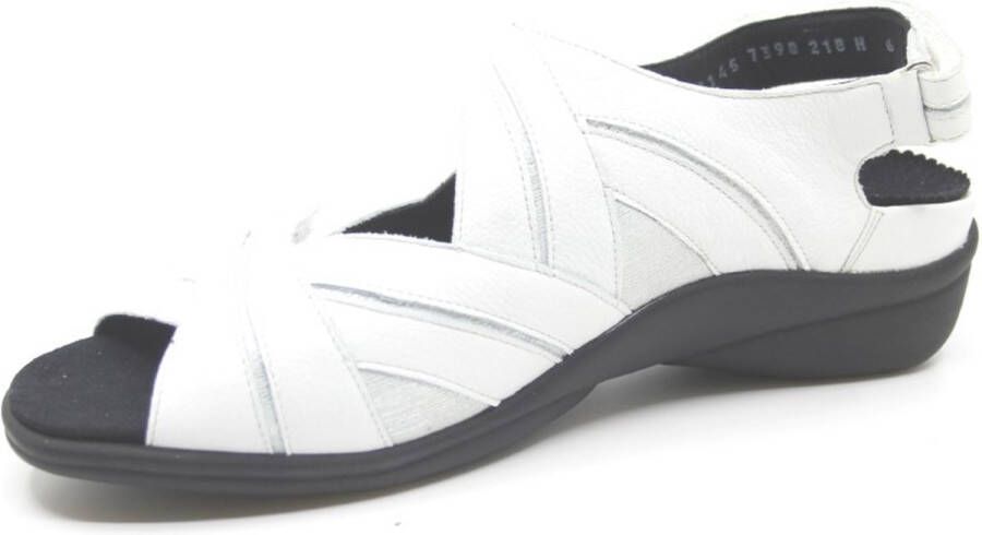 Durea 7390 216 8255 Witte dames sandalen met klittenband sluiting