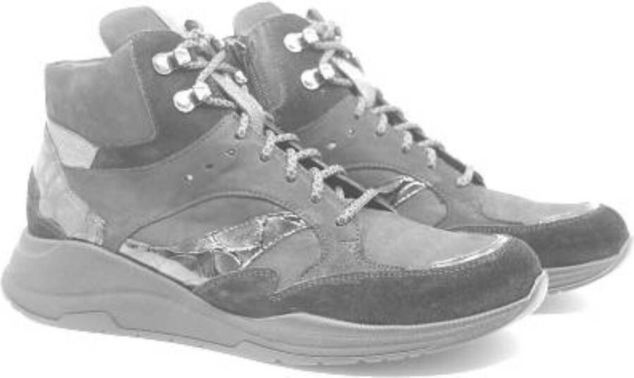 Durea 9755 684 0005 Zwarte halfhoge sneakers wijdte G