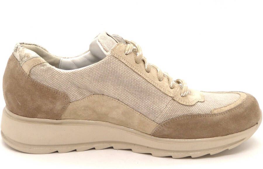 Durea Dames Sneaker 6263-685-0257 Beige Combi Wijdte H