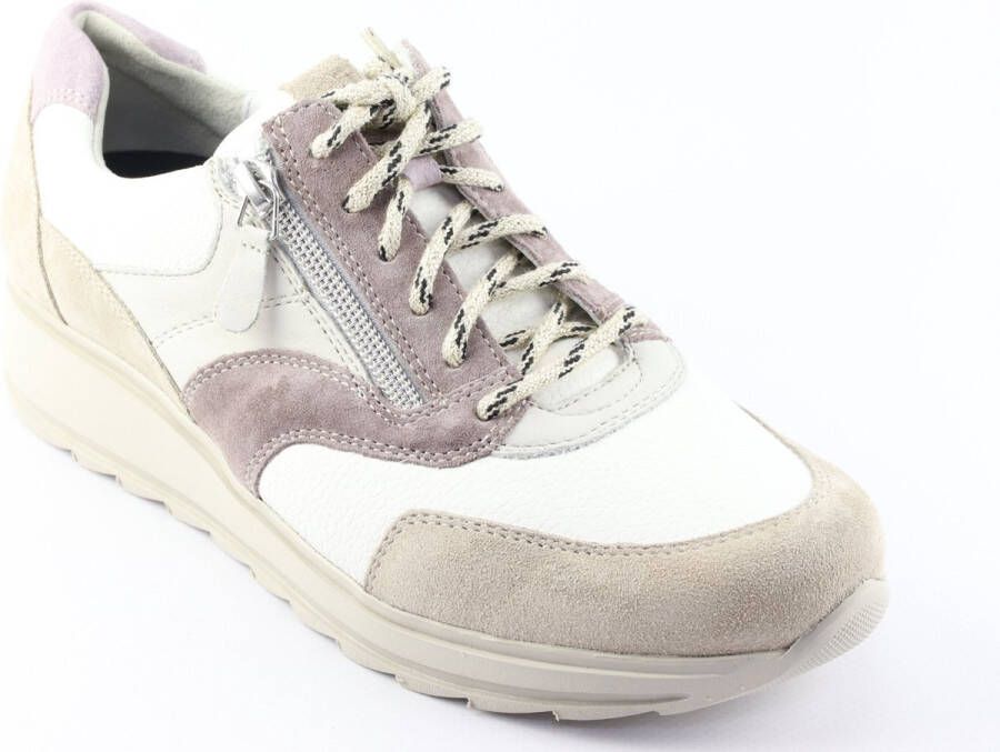 Durea Dames Sneaker 6279-685-0358 Taupe Wit Beige Wijdte H (40)