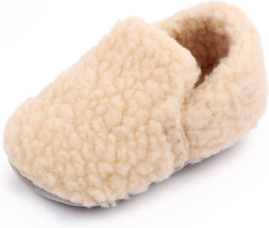 Babyslofjes beige baby slofjes anti-slip