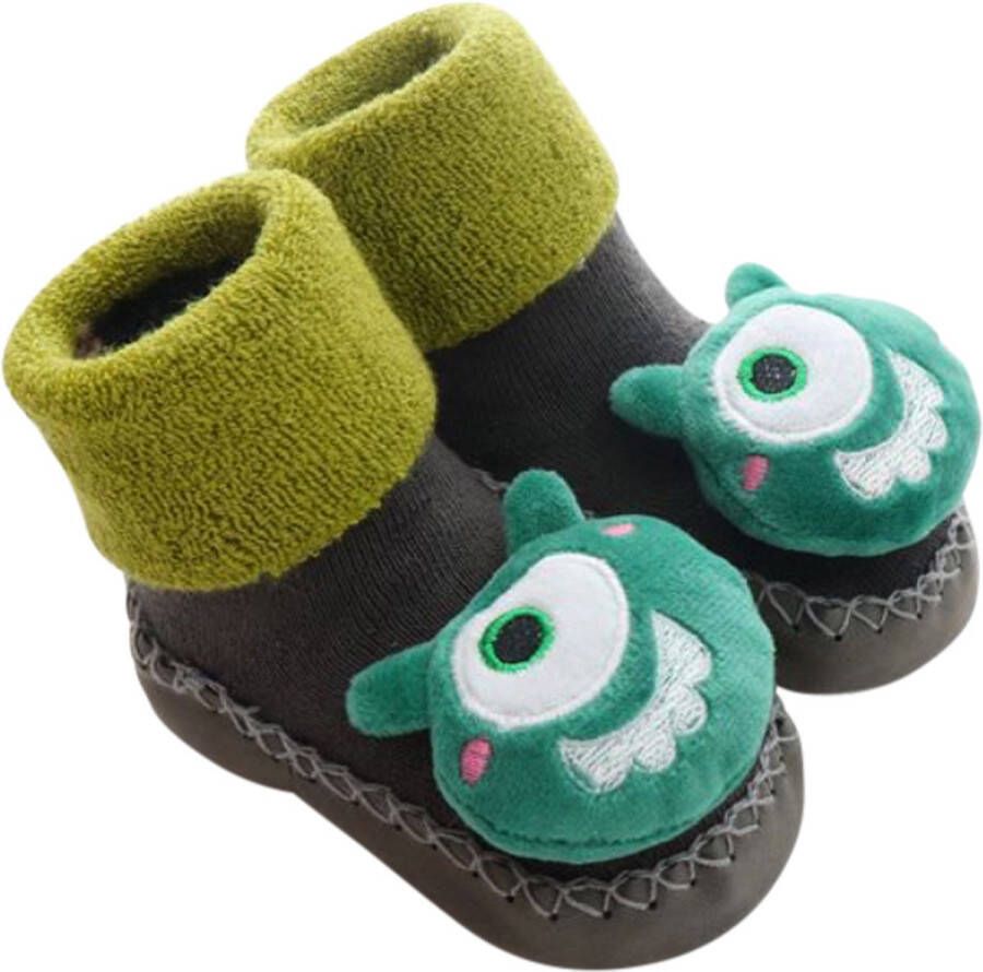 Babyslofjes Monstertje set van 2 paar anti-slip kraamcadeau