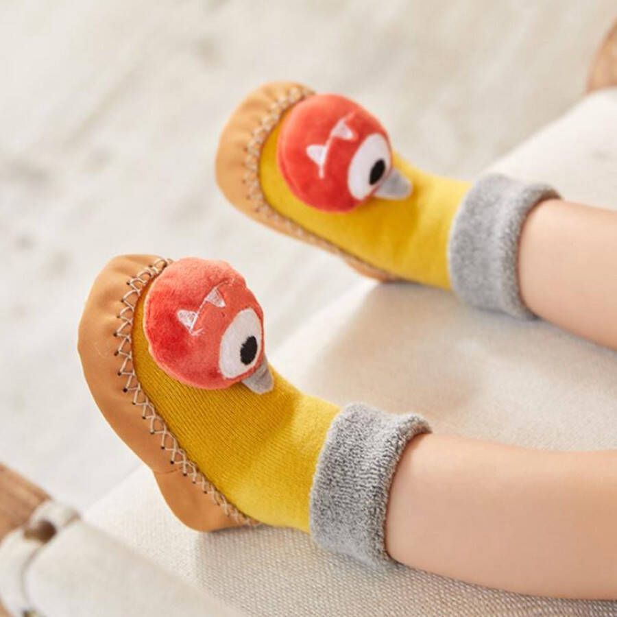 Babyslofjes Monstertje set van 2 paar anti-slip kraamcadeau