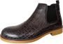 Online Express Leren schoenen- Heren Laarzen- Chelsea boots- Heren schoenen- Exclusief Stoere Mannen laarzen- Enkellaarsje 507- Leather- Zwart met grijs - Thumbnail 2