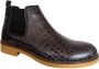 Online Express Leren schoenen- Heren Laarzen- Chelsea boots- Heren schoenen- Exclusief Stoere Mannen laarzen- Enkellaarsje 507- Leather- Zwart met grijs - Thumbnail 4