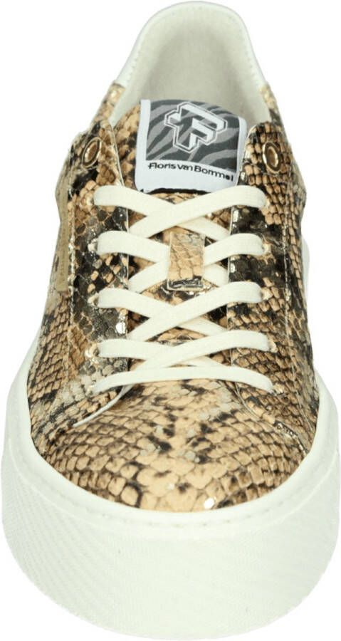 Floris van Bommel Floris van Sneakers Dames Lage sneakers Damesschoenen Leer SFW-10106 print Slangenprint Goud