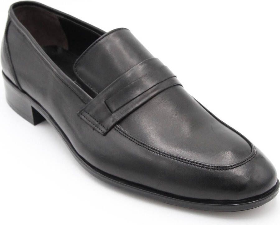 Online Express Heren instappers- Mannen loafer- Nette herenschoenen 1172- Leather- Zwart