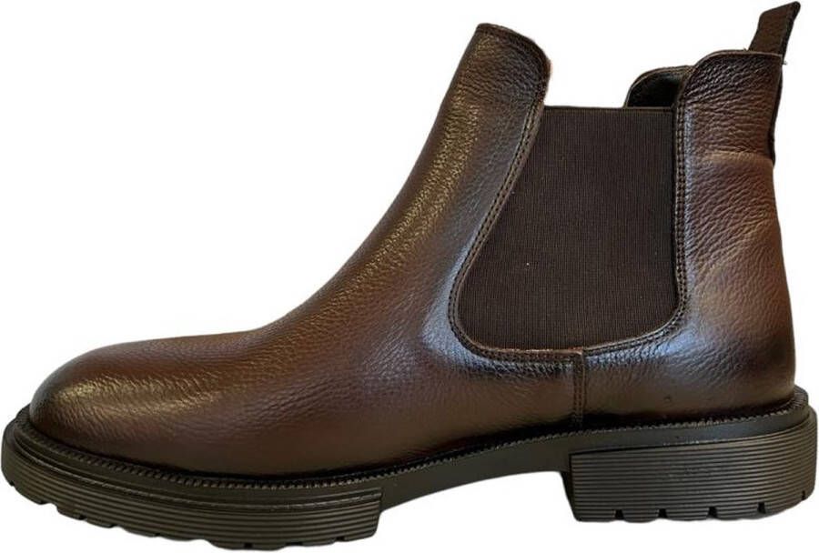 Herenschoenen- Chelsea Boots zonder rits- Mannen laarzen 1005- Leather- Bruin