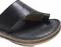 Manlisa 4 cm hoogte lederen comfort teen slippers W107-1880 Zwart - Thumbnail 5