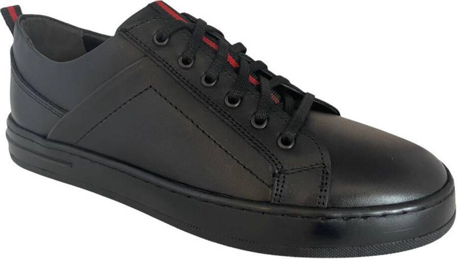 Online Express Mannenschoenen- Veterschoenen- Nette sportieve schoenen 112- Leather- Zwart