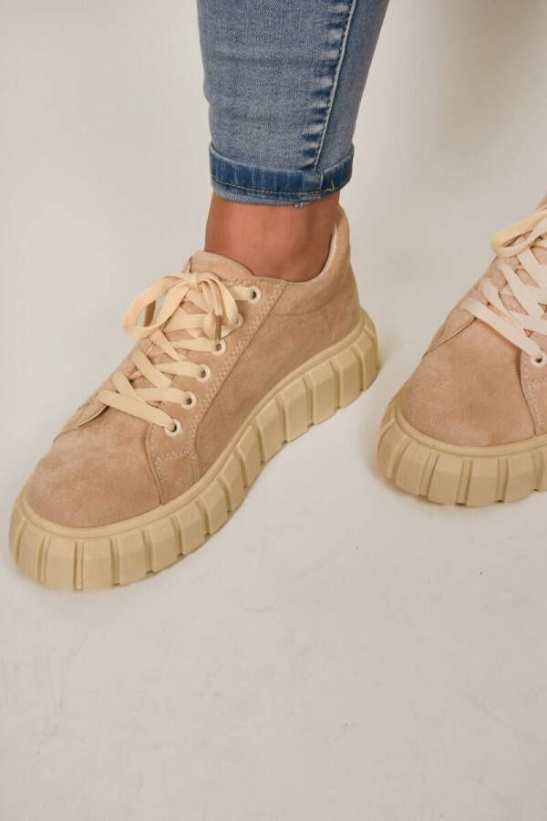 Merkloos Sans marque Sas sneakers | Schoenen dames | Basic | Trendy | Sportief | Zachte stof | Hoge zool | Kleur Beige - Foto 2