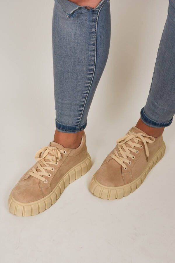 Merkloos Sans marque Sas sneakers | Schoenen dames | Basic | Trendy | Sportief | Zachte stof | Hoge zool | Kleur Beige - Foto 4