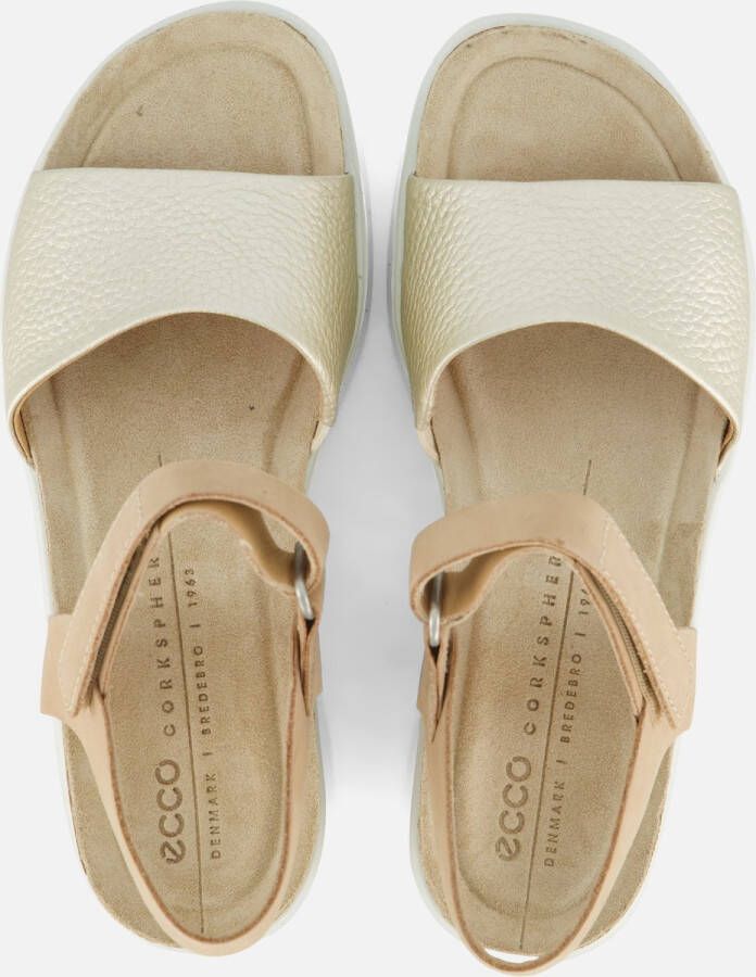 ECCO Flowt Wedge Cork Sandalen beige Nubuck Dames