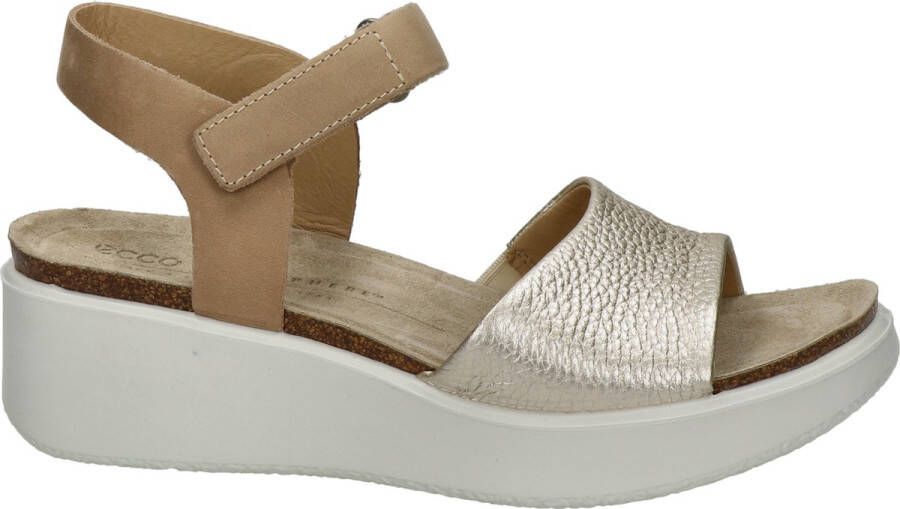 ECCO Flowt Wedge Cork Sandalen beige Nubuck Dames