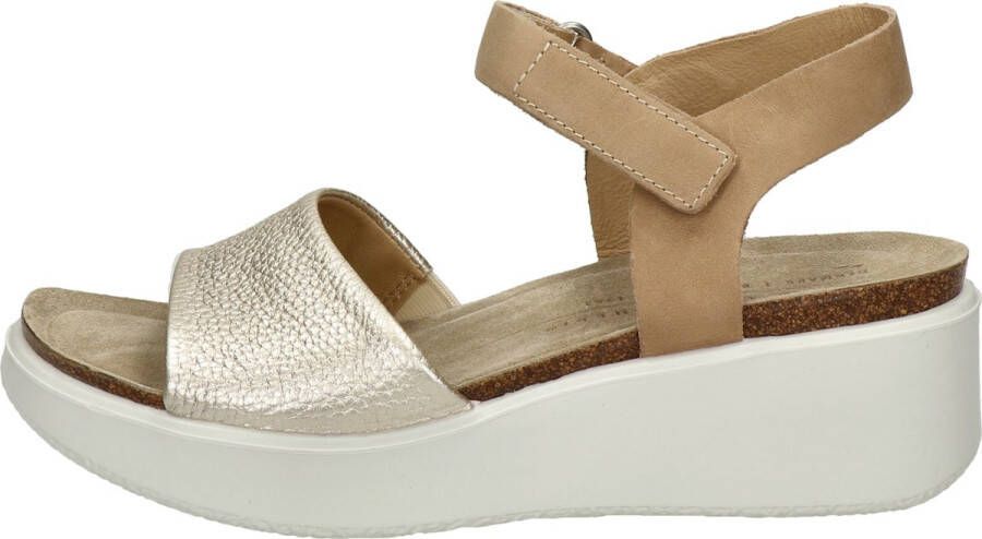 ECCO Flowt Wedge Cork Sandalen beige Nubuck Dames