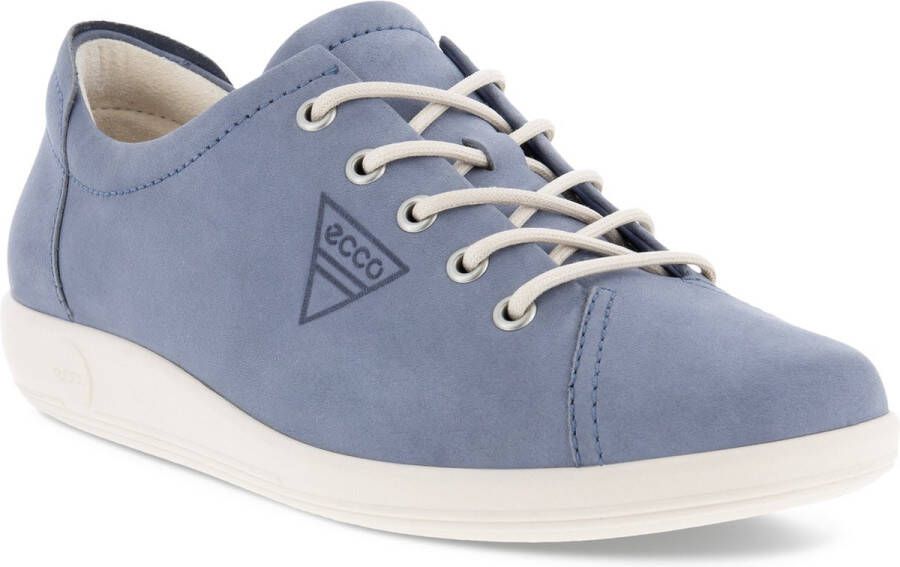 ECCO Soft 2.0 Veterschoenen blauw Textiel Dames