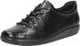 ECCO Soft Classic dames veterschoenen crocoprint Zwart Echt leer Uitneembare zool - Thumbnail 5