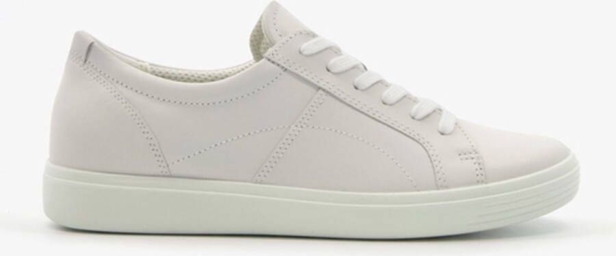 ECCO Soft Classic leren dames veterschoenen wit Uitneembare zool