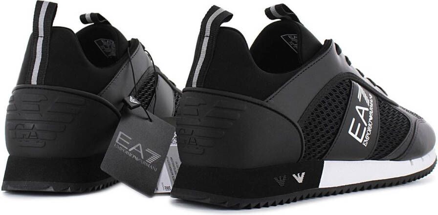 Emporio Ar i EA7 Logo Sneakers met Treklipje en Merk Binnenzool Black