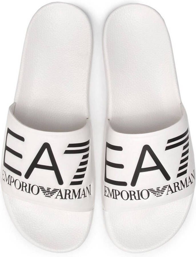 Emporio Ar i EA7 Logo embossed slides Wit - Foto 10