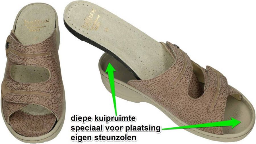 Fidelio Hallux -Dames taupe slippers & muiltjes