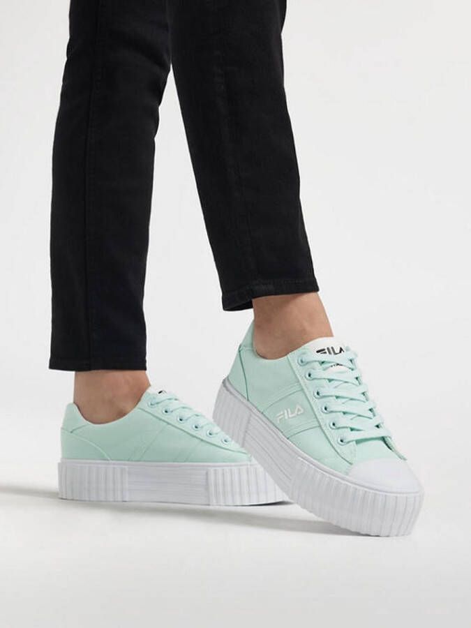 Fila Mintkleurige canvas sneaker platform