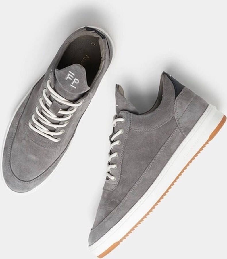 Filling Pieces Grijze Suède Lage Top met Rimpelontwerp Gray Heren - Foto 4