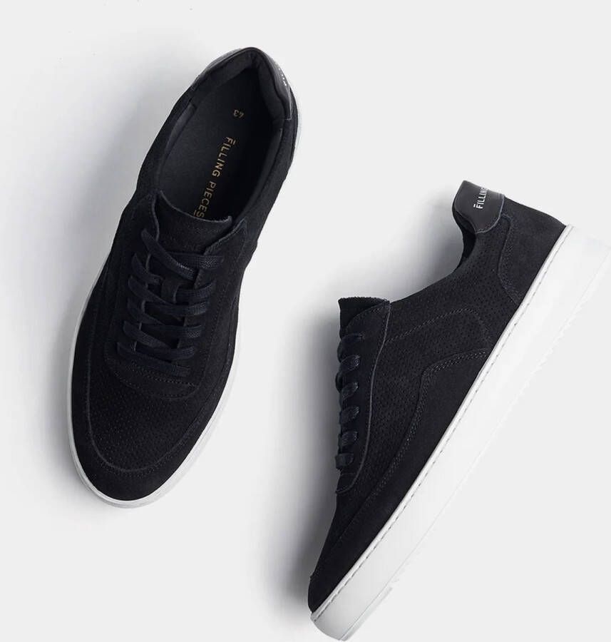 Filling Pieces Mondo Perforated Organic Black Heren Sneaker