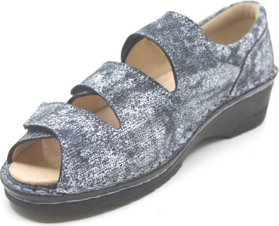 FinnComfort Finn Comfort ISCHIA 02106-730046 Blauw combi dames sandalen met dichte hiel