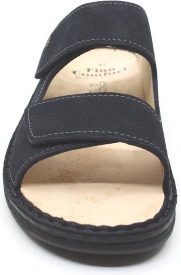 FinnComfort Finn Comfort RAB 01544-049413 Blauwe heren slippers met klittenband sluiting en uitneembaar voetbed