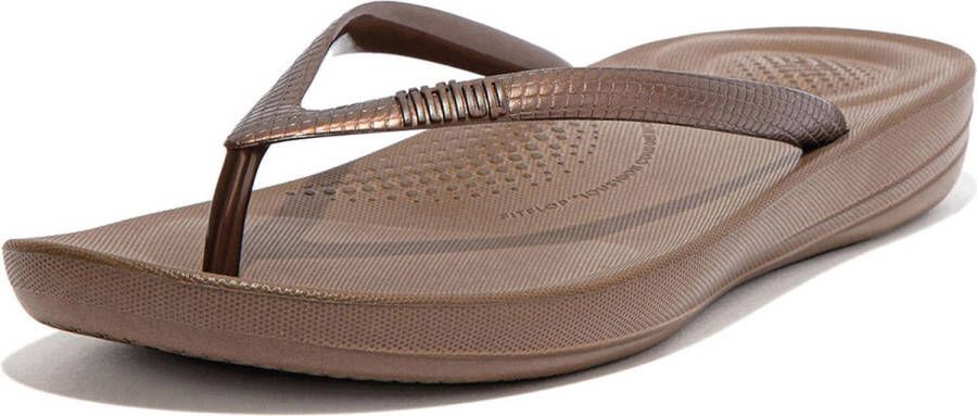 FitFlop IQushion Ergonomic Teenslippers Dames Brons