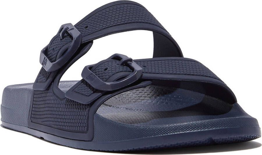 FitFlop Iqushion Two-Bar Buckle Slides BLAUW