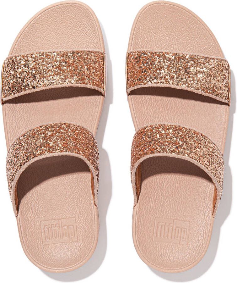 FitFlop Lulu Glitter Slides Slippers ROZE Dames