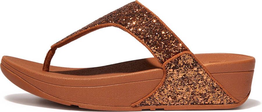 FitFlop Lulu Glitter Toe-Thongs PU Glitter BRUIN