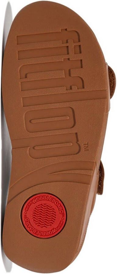 FitFlop Slipper Lulu Adjustable Leather Slides Light Tan Cognac