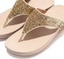 FitFlop Lulu Glitter Toe Thongs PU Glitter Teenslippers goudkleur - Thumbnail 5